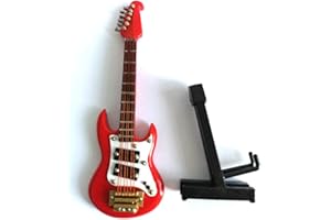 ALANO Mini Guitar Ornaments Miniature Musical Instrument Guitar Model Decoration Gift(12cm)