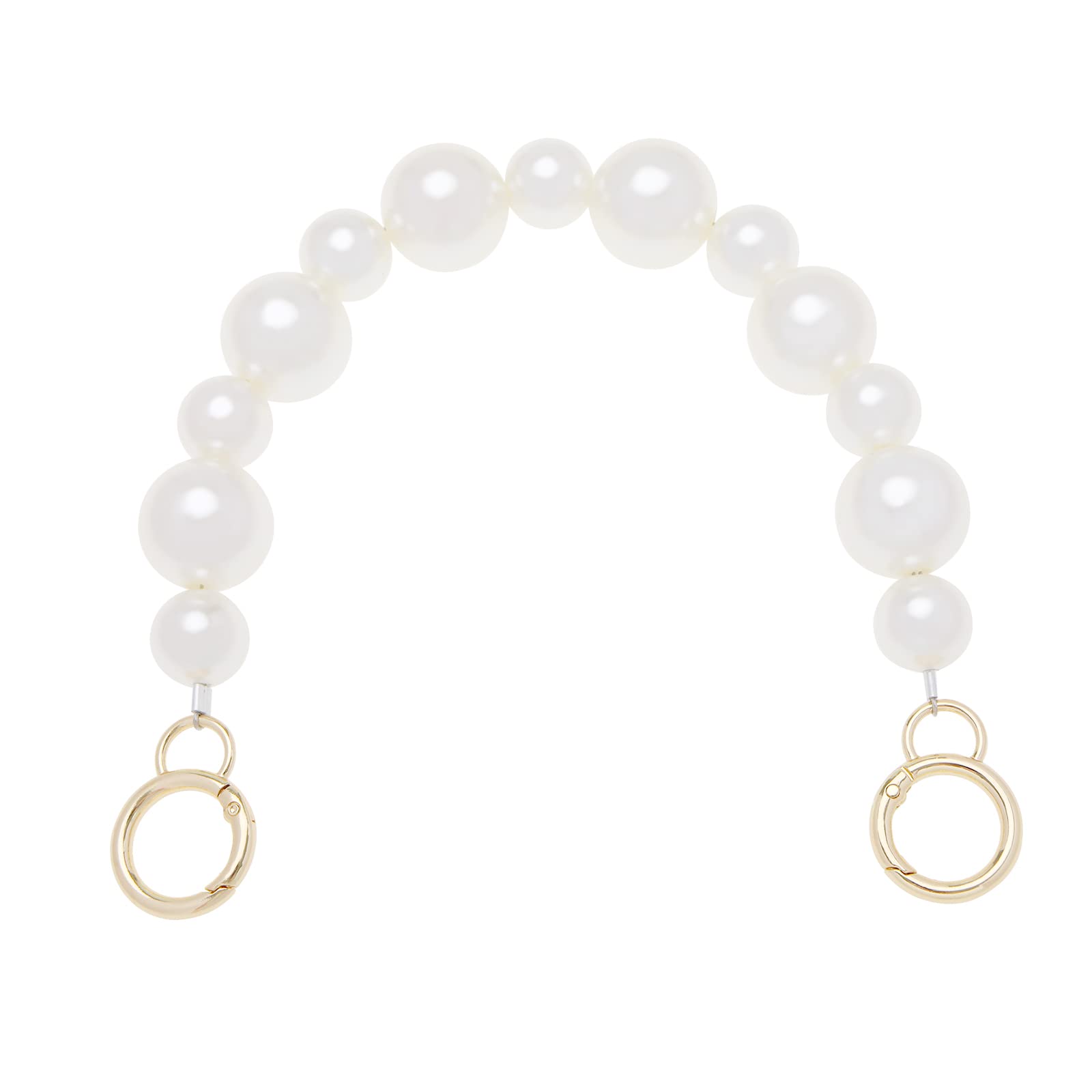The Lord of the Tools Imitation Pearl Bead Handbag Chain with Light Gold Spring Buckle Purse Handle Shoulder Bag Decoration for Handbag Purse Tote Bag Clutches Accessories