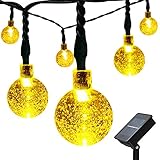 easyDecor Solar Globe String Lights 21 ft 8 Modes 30 LED Bubble Crystal Ball Christmas Lights for Outdoor Indoor Garden Patio Home Holiday Path Lawn Party Decoration (Warm White) (1) ()