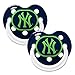 New York Yankees Glow in Dark 2-Pack Baby Pacifier Set - MLB Infant Pacifiers by Baby Fanatic