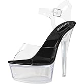 Fantoesay Women's Clear Sexy High Heeled Platform Sandals-Stiletto Heels Casual Dance Party Sandals