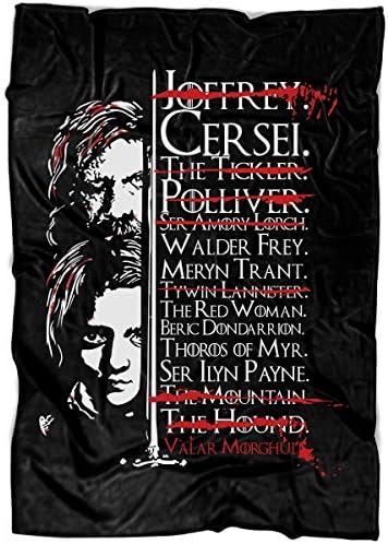 UTAMUGS Game of Thrones Soft Fleece Throw Blanket, Arya’s List of Names in Game of Thrones Fleece Luxury Blanket (Large Blanket (80"x60"))