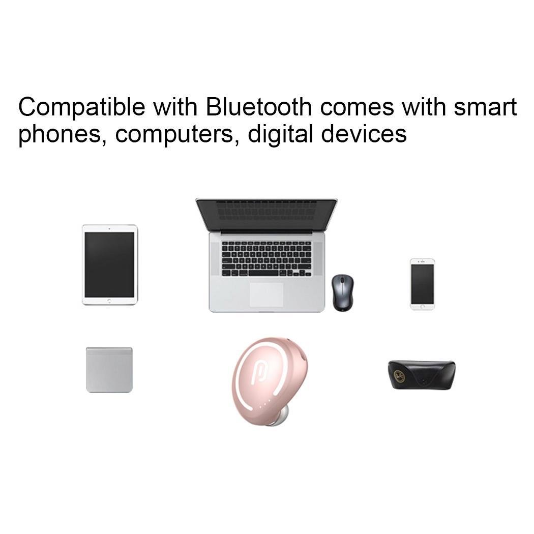 Cnlinkco Business Sport Earphones In-Ear Wireless Bluetooth Stereo Headphone Headset (Rose Gold)