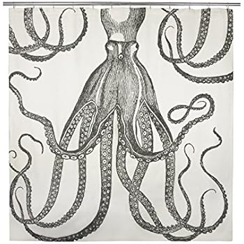 Amazon Com Thomaspaul Octopus Shower Curtain Charcoal Home