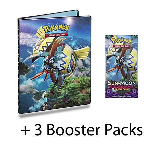 Pokemon Sun & Moon Guardians Rising Ultra Pro 9 Pocket Portfolio + 3 Sun & Moon Guardians Rising Booster Packs
