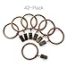 Alytimes 42-Pack Copper Metal Curtain Rings with Clips (1.5