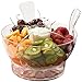 PERLLI Salad Bowl Set On Ice - Chilled Serving Bowls - Multifunctional - Includes Dome Lid + Serving Utensils - 4-Way Divider + Dip Cup + Spacious Dome Lid -Acrylic - 6.5-Quart Capacity
