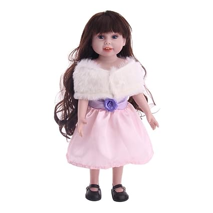 FidgetGear Pink Dress White Shawl for 18 Inches Girl Doll Accessories