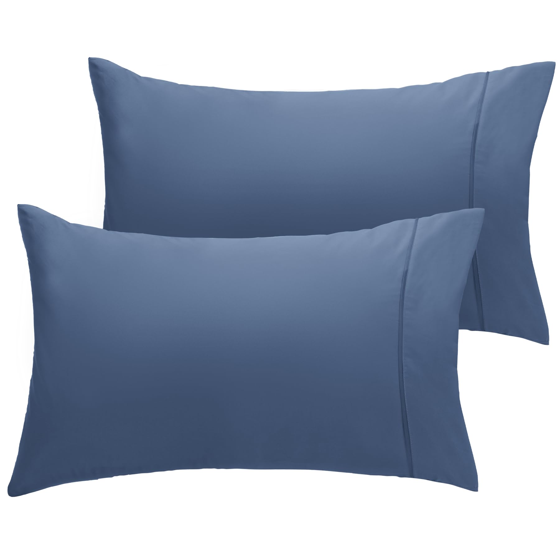 LuxClub Collection Pillowcases 2 Pack - Eco Friendly Wrinkle Free Cooling Pillow Cases with Satin Trim - Machine Washable Hotel Bedding Silky Soft - Oxford Standard/Queen