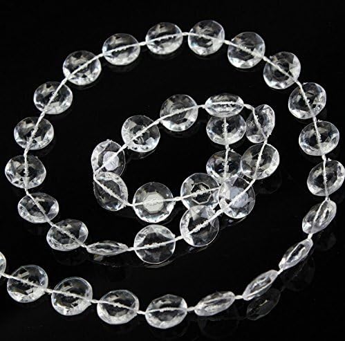 DMS 30m/99ft Crystal Garland Acrylic Bead String Chain Hanging Diamond Chandelier Wedding Party Decoration (10M)