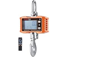 VisionTechShop Digital Crane Scale, DCS-CD 2000lb 1000 kg Heavy Duty Compact Hanging Scale LCD Display with Backight for Farm Factory