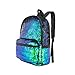 HeySun Magic Reversible Sequins Backpack Cute Sparkly Book Bags Backpack for Kids(Teal/Black)