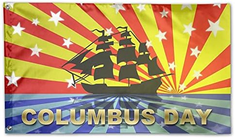 Columbus Day Nelson Deluxe Flag, 3 X 5', Multicolor.