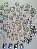 400 Pcs of Assorted Silver Pearl Finish, Iridescent Flat Back Teardrop Beads Cabochons Assorted Sizes 4mm-18mm