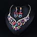 Hamer Collar Costume Jewelry Crystal Choker Pendant Statement Chain Charm Necklace and Earrings Sets Women (3#)