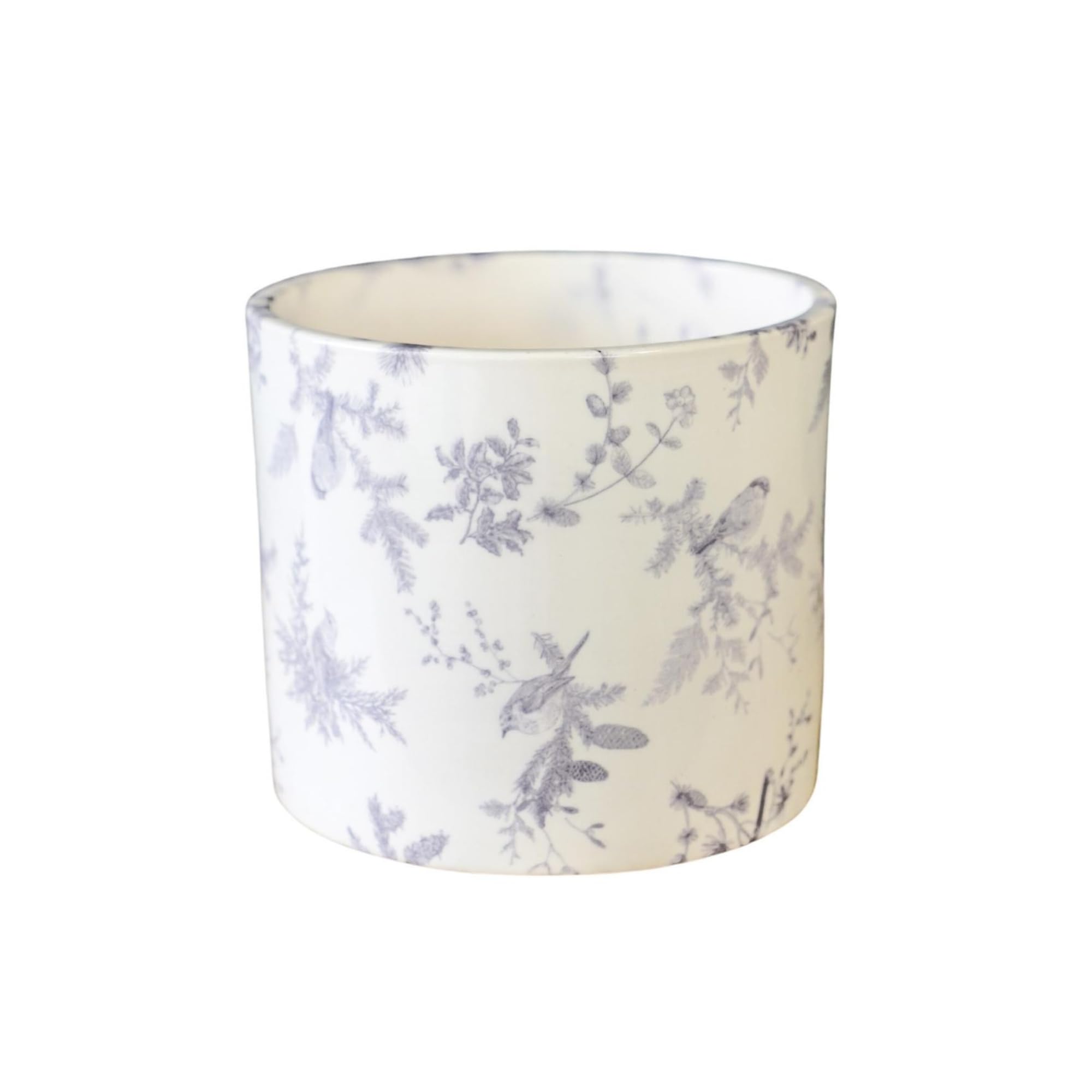 Ivyline Lazzaro Vintage Bird Planter - Waterproof, Durable & Contemporary - Stylish Indoor Round Sturdy Ceramic Flower Houseplant Pot - H13cm x D15cm