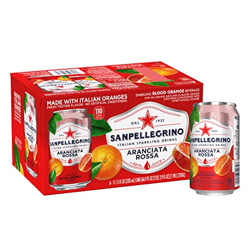SANPELLEGRINO ITALIAN SPARKLING DRINK ARANCIATA ROSSA, SPARKLING ORANGE AND BLOOD ORANGE BEVERAGE, 11.15 FL OZ (PACK OF 24)