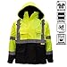 New York Hi-Viz Workwear J8512-XL Men's Ansi Class 3 High Visibility Safety Bomber Jacket With Zipper, PVC Pocket, Black Bottom (Extra Large, Lime)
