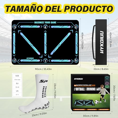 Training Mat Football Kit 60 x 90 cm with Training Videos and Non-Slip Socks Football Mat Professional Training – Children Mat Treino Futebol