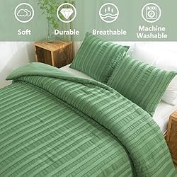 Andency Green Full Comforter Set, 3 Pieces Boho