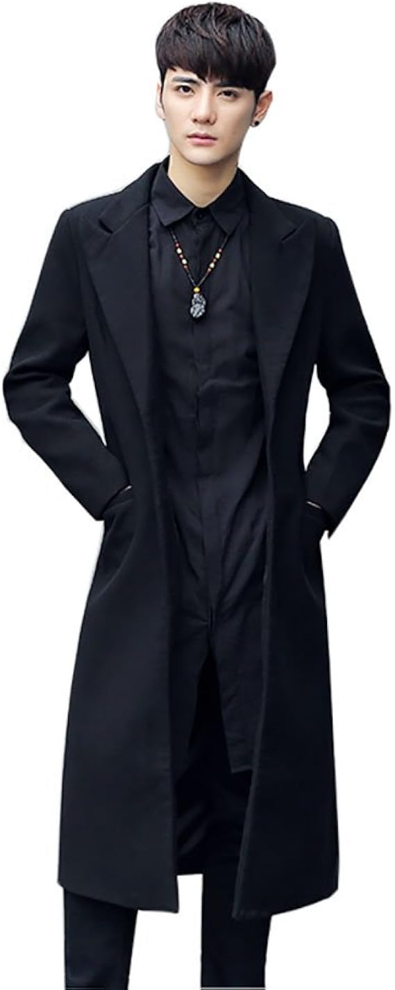 Amazon チェスターコート メンズ トレンチコート ロング丈 アウターコート ロングジャケット メルトン ステンカラー シンプル モノトーン S コート ジャケット 通販