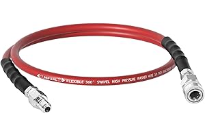 YETIANICAL Pressure Washer Whip Hose 10FT, 3/8'' Hose Reel Connector Hose for Power Washer, Steel Wire Braided Suitable for Hot and Cold Water, 4200 PSI (10FT)