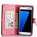 Galaxy S7 Edge Case, TabPow 10 Card Slot - [ID Slot] Wallet Folio PU Leather Case Cover with Detachable Magnetic Hard Case for Samsung Galaxy S7 Edge Case, Glitter Rose Gold