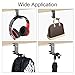 Headphone Headset Hanger, Vogek Headphone Desk Hook Hanger with Adjustable Clamp for Desk, Universal Hook for Overhead Headphones, Gaming Headphones (Apply to Horizontal & Vertical Surfaces) (Black)