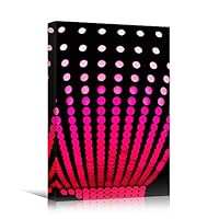 Canvas Wall Art Red Light Art Abstract Abstract Colorful Hallway Industrial Lights Mixed Media Multicolor Neon - 12x18 inches