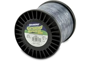 HI-SEAS Grand Slam Monofilament Fishing Line - Strong & Abrasion Resistant in Clear, Pink, Green, Smoke Blue, Fluorescent Yellow Freshwater & Saltwater - 1 lb Spool