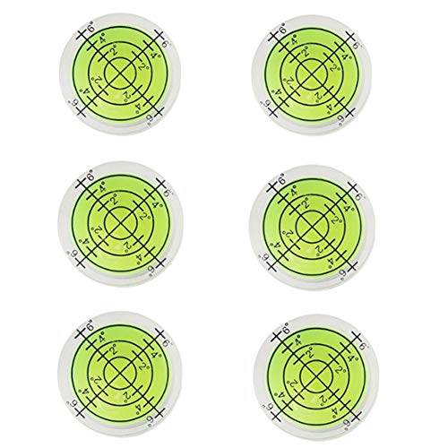 SIZIKJXGHWYI 6Pcs Circular Bubble Spirit Levels 32x7mm Degree Mark Round Level Bubble Leveling Tool Measuring Layout Tools