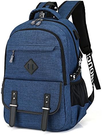 Water Resistance Business Computer Backpack with Usb Charging Port Fit upto 14inches Laptop and Notebook (Navy)