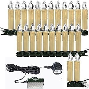Trango 24x LED Weihnachtskerzen IP44 – Kaltweiß (6000K), Mit Stecksystem, Für Innen & Außen