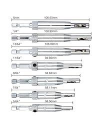 Juego de 8 brocas centrales de AFUNTA con bisagras autocentradas, perforador de núcleo para herramientas de carpintería, puerta de armario de 5 64 pulgadas, 7 64 pulgadas, 9 64 pulgadas, 11 64 pulgadas, 13 64 pulgadas, 0.197 in, 1 4 pulgadas.