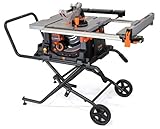 WEN 3720 15A Jobsite Table Saw with Rolling Stand, 10