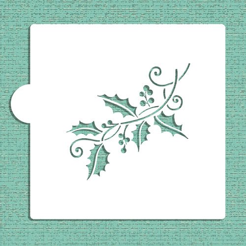 Holly Spray Cookie and Craft Stencil CM043 by Designer Stencils