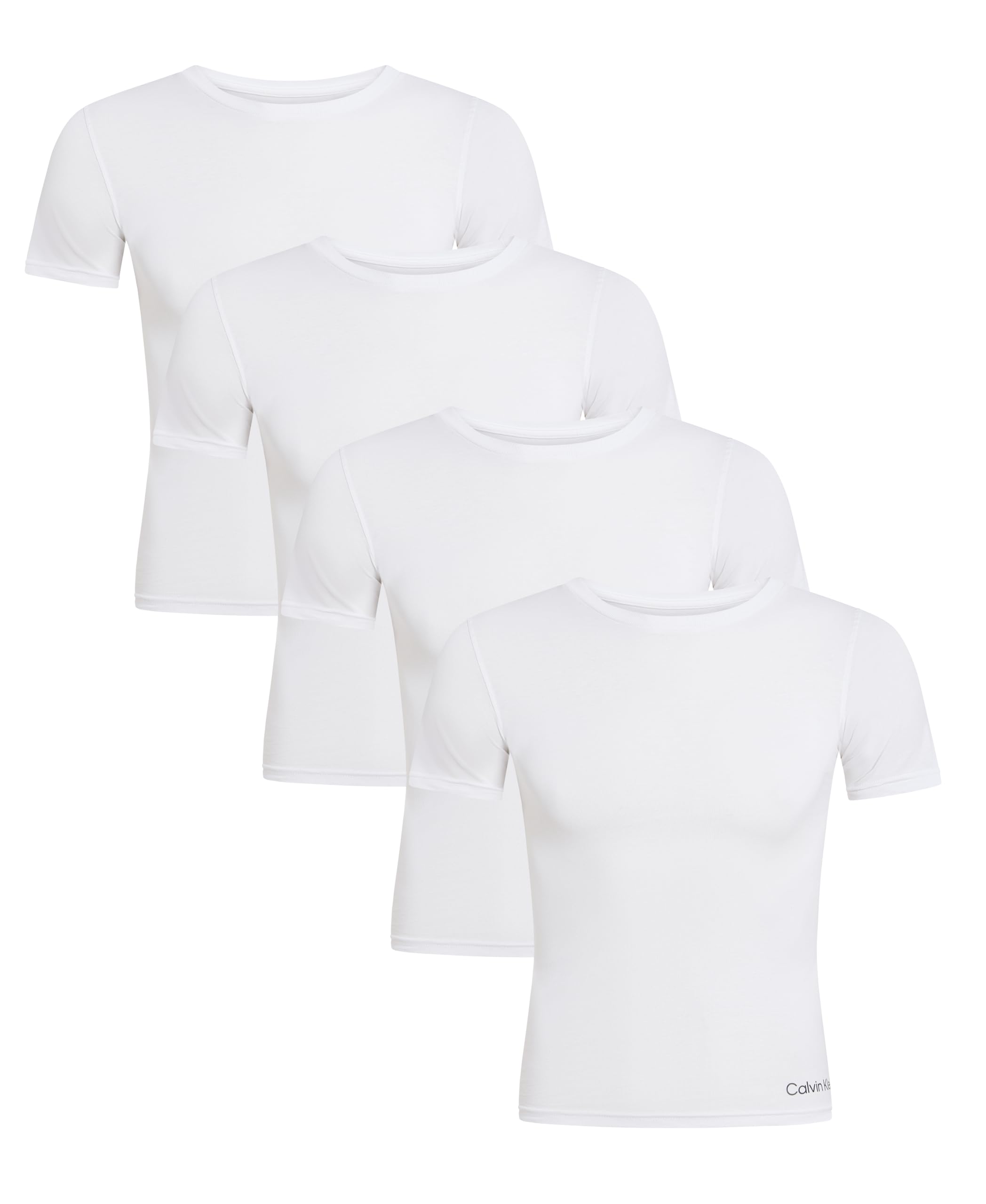 Calvin Klein Boys' Short Sleeve Cotton T-Shirt Multipack, Classic White, Large Image