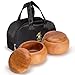 Yellow Mountain Imports Camphor Wood Go Game Bowls with Carrying Bag and Securing Straps
