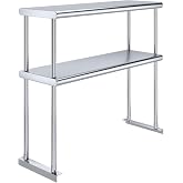 Adjustable Double Overshelf 12 x 36 - Stainless Steel for Work Table | Adjustable Double Overshelf, 12" x 36", Stainless Steel for Work Tables for commercial foodservice use. NSF certified.