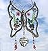 KY&BOSAM Gifts for Mom Suncatcher Butterfly Mother`s Day Gifts I Love You Mom Stained Glass Panels Heart for Window Hanging Wind Chime Pressed Real Flowers Wings Unique Design Birthday Gift for Women