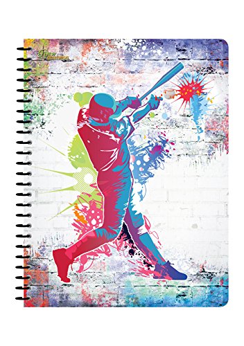 New Generation - Sport Graffiti - 1 Subject 70 Sheets 8" x 10.5" wirebound Spiral Notebook , 6 PACK ,WIDE Ruled , Interactive 3D Animation - SEE THE MAGIC (6 PACK SPIRAL NOTEBOOK WIDE RULED)