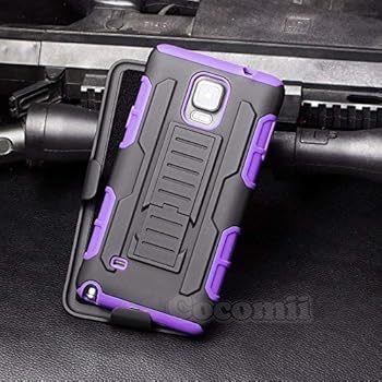 Cocomii Robot Armor Galaxy Note 4 Case NEW [Heavy Duty] Premium Belt Clip Holster Kickstand Shockproof Bumper [Military Defender] Full Body Dual Layer Rugged Cover for Samsung Galaxy Note 4 (R.Purple)