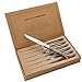 FLYINGCOLORS Laguiole Steak Knife Set. Stainless Steel, Wooden Handle, Gift Box, 6 Pieces