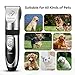 OMORC Dog Clippers, Low Noise Dogs Grooming Kit Rechargeable Cordless Dog Shaver Pet Clippers Professional Dog Hair Trimmer with 4 Comb Guides Scissors Nail Kits for Dogs Cats and Other Animals Silver
