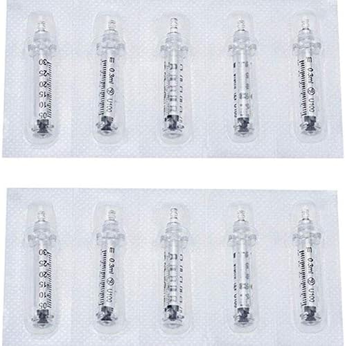 JJHZ 0.3ML Disposable Sterile Ampoule Head for Hyaluron Pen Ampoule Tip Converter Cushion Sterile,100Pcs