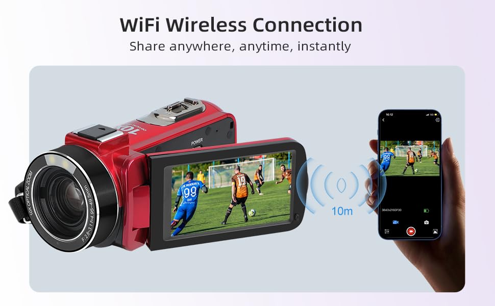 Videocamera ORDRO Z88 4K Con Zoom Ottico 10x - WiFi, Webcam, Telecomando - Include Scheda 32GB - Foto 7