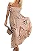 ZESICA Women's Off the Shoulder Floral Print Split Beach Party Maxi Dress,Pink,X-Large