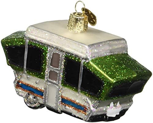 Old World Christmas Glass Blown Ornament Tent Camper (46068)