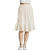 BEAUZSUZSANA Women 100% Cotton Half Slip Dress for Under Dresses Long Underskirt Non Cling