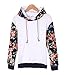 Bluetime Womens Fall Winter Long Sleeve Floral Print Pullover Hoodie Sweatshirt